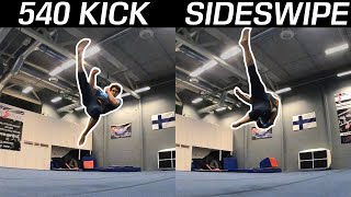 540 Kick and Sideswipe  Tricking Tutorial [upl. by Lotsyrc569]