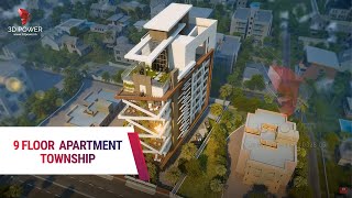 Highrise apartment 3D Walkthrough [upl. by Godber]