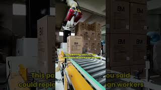 This palletizing robot you said could replace several human workers robotization roboticassembly [upl. by Strickman]