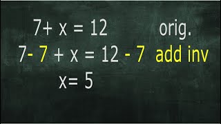 Solving Equations 1 The Additive Inverse [upl. by Eahsed494]