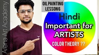 Color Theory basics in Hindi  Oil Painting Lessons  Arena Art Academy [upl. by Grearson]