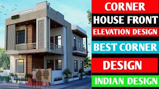 Simple Modern Corner House Design In India  Corner House Design  Indian Front elevation [upl. by Anileh]