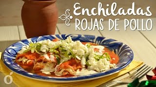 Cómo Hacer Enchiladas Rojas de Pollo  Enchiladas Mexicanas Tradicionales [upl. by Ecydnak]