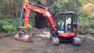 Grading A Driveway With A Kubota U484 Excavator [upl. by Nielsen]