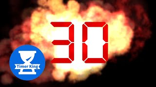 30 Second Ticking Countdown Timer With Bomb Explosion Sound  Digital LED Style [upl. by Galligan]