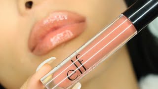 Elf Cosmetics Lip Plumping Gloss MOCHA TWIST Quick Review Swatch Tutorial [upl. by Razal]