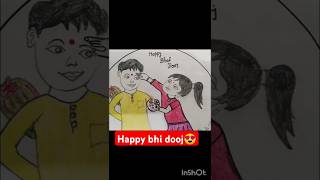 Happy bhi dooj🥰😍♥️shortstrending art drawing viralvideo priyanka art official [upl. by Icyak]