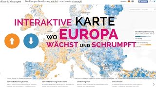 Interaktive Karte  Wo Europa wächst und schrumpft [upl. by Ahsimak]