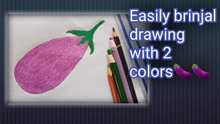 How to draw Brinjal step by step ✍️🍆  How to draw eggplant  Brinjal drawing for Kids [upl. by Glennie]