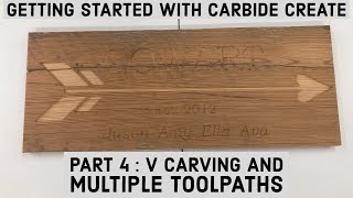 Carbide Create Shapeoko Basics  Part 4 Multiple Toolpaths And V Bit  CNC Woodwork [upl. by Haynor830]