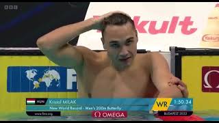 Kristóf Milák 🇭🇺 200 Butterfly New World Record 15034 2022 [upl. by Ydieh659]