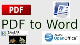 How to Convert PDF to Microsoft Word Open Office and Rich Text with Zamzar [upl. by Attenauq]