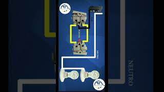 Como se conecta dos apagadores de escalera con dos foco apagadordeescalerainstalacioneselectricas [upl. by Avat]