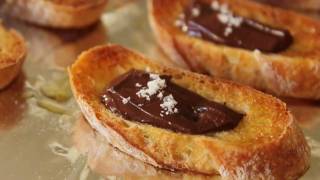 Chocolate Sea Salt Crostini  Savory Chocolate Appetizer  Holiday Entertaining [upl. by Anoyet]