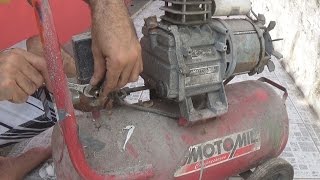 Reforma do Motocompressor Motomil 85 25L 2HP Parte 01 [upl. by Drazze]