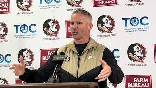 Mike Norvell on Luke Kromenhoeks start remaining the starter and FSU preparing to face Florida [upl. by Ahsimrac]