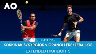 KokkinakisKyrgios v GranollersZeballos Extended Highlights SF  Australian Open 2022 [upl. by Joceline509]