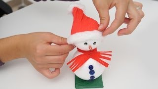 Lavoretto di Natale come realizzare un pupazzo di neve [upl. by Boar957]