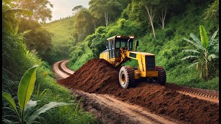 OMG Road construction equipment Motor grader and Road Rollers working on a way construction site [upl. by Madalena]