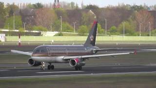 Royal Jordanian Airbus A319132 JYAYL RJ 122 takeoff at Berlin Tegel Airport [upl. by Arbmahs]