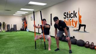 Seated Hip Rotation Stretch  Stick Mobility Chair Exercises [upl. by Airdnal]