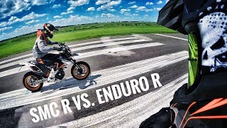 KTM 690 SMC R vs KTM 690 Enduro R  Full acceleration [upl. by Kalvin]