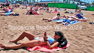 Barcelona Beach Walking Tour 2024 [upl. by Tracey]