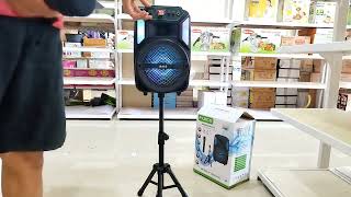 UNBOXING amp REVIEW SPEAKER FLECO 85quot FREE MIC WIRELESS DAN TRIPOD HARGA CUMA 300 RIBUAN [upl. by Anasor]