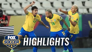 Neymar Brazil advance to Copa América final with 10 win over Peru  2021 Copa America Highlights [upl. by Belen]