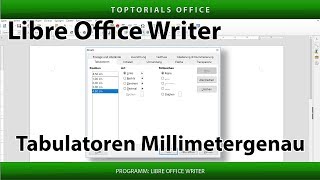 Tabulatoren setzen Millimetergenau LibreOffice Writer [upl. by Littman]