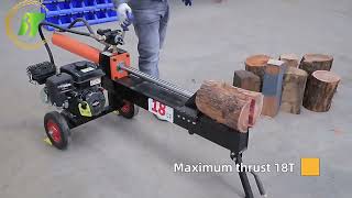 Max Efficiency used mini excavator wood splitter wall mount hand wood splitter with diesel engine [upl. by Namrac117]