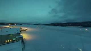 HarstadNarvik airport Evenes 25jan 2015 [upl. by Afinom438]