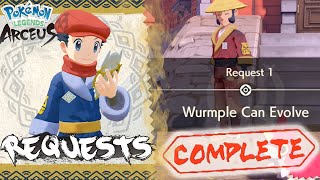 Pokemon Legends Arceus Request 1 Walkthrough quotWurmple Can Evolvequot How To Unlock amp Location Guide [upl. by Sackville]