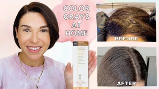 How To Color Grays At Home With One N Only Argan Oil Hair Dye  Color 5NN [upl. by Gabriel]