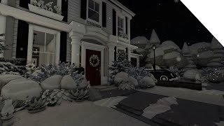 Rich Family WINTER colonial house  600k  BLOXBURG House Tour [upl. by Llabmik]