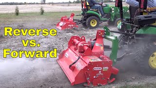 Garden Tillers Forward vs Reverse Rotation 4 Distinct Tests [upl. by Pubilis]