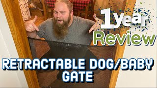 Retractable DogBaby Gate 1 year Review [upl. by Arytal]