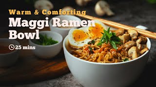 Maggi Ramen Bowl  Maggi Recipes  Ramen Recipe  Quick Noodles Recipe  Cookd [upl. by Tremml]