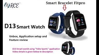 D13  Smart watch Fitpro Application unbox mobile application setup and feature review [upl. by Bortz]