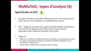 Partie 2  Les types danalyses iramuteq [upl. by Nivrehs]