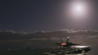 Stunning NIGHT FLIGHT DECK OPERATIONS aboard the US Navy’s NEWEST BIGGEST and BEST SUPERCARRIER [upl. by Tenay]