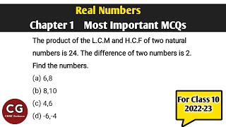 Real Numbers Chapter 1 Important MCQs Class 10 Maths [upl. by Telfore20]