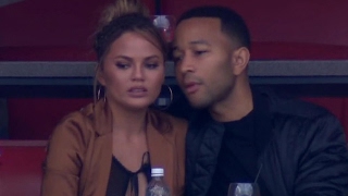 Chrissy Teigen Suffers Wardrobe Malfunction At Super Bowl 51 amp Gives PRICELESS Reaction [upl. by Roderigo]