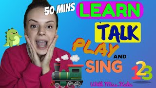 Learn To Talk and Play  Toddler and Baby Learning Video  Nursery Rhymes  Wheels On The Bus  More [upl. by Affrica]