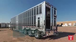 Wilson Trailer® Lift Deck Air Operated 3Position Storage Hog Rail amp Belly Operation [upl. by Ahsimed]