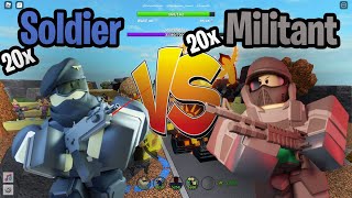 20 Soldier vs 20 Militant WHICH ONE IS BETTER  Tower Defense Simulator  ROBLOX [upl. by Atahs]