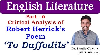 6 To Daffodils by Robert Herrick  Explanation of the Poem  Critical Analysis [upl. by Ialocin954]