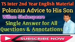 Polonius Advice to His Son Single Answer Explanation [upl. by Medorra]