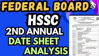 Federal Board 2nd Annual HSSC DateSheet 2024 [upl. by Aneel921]