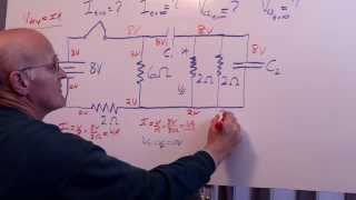 RC Circuit Hard HW Problem  4 resistors 2 capacitors [upl. by Oina]